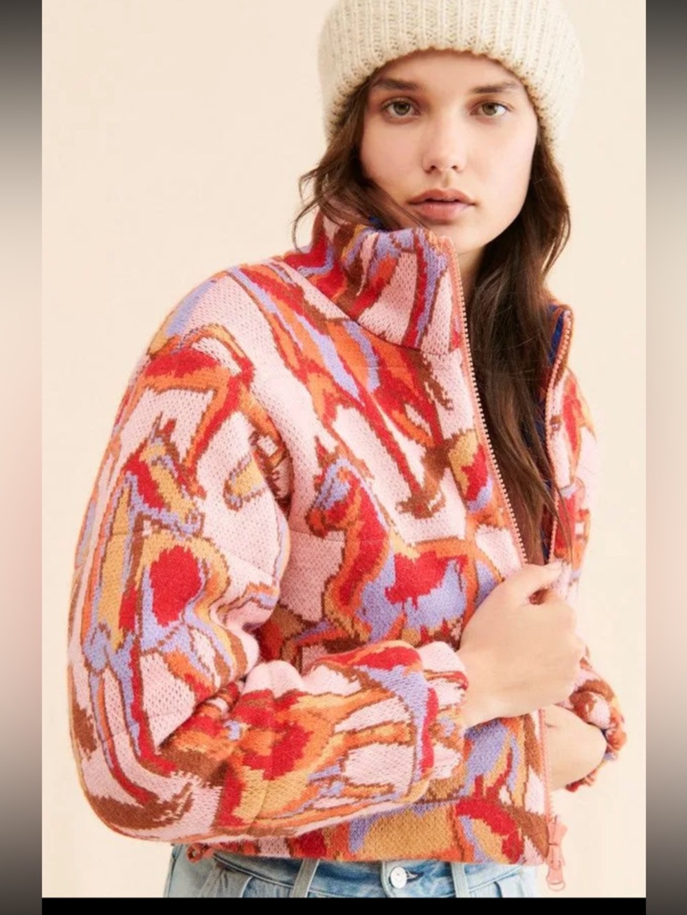 FARM Rio Reversible Horse/Mushroom Jacket • $300 • Small